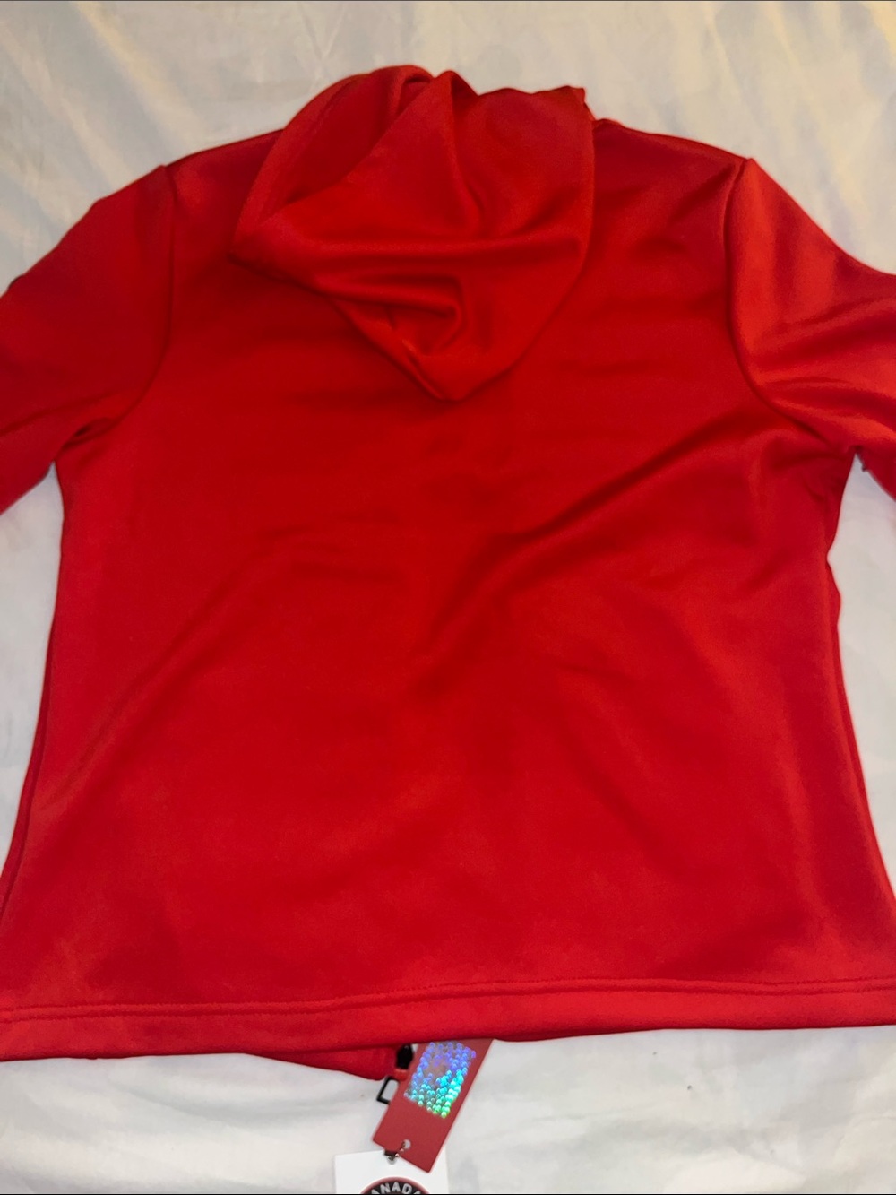 Red Hooded Utility Jacket with Canadian Patch - Picture 6 of 6